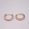 Kolczyki Hoop Real 18K Rose Gold Woman szczęście Trójkąt Trójkąt Patrz AU750 13x3mm