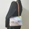 Neue Ankunft Shiny Glitter Mini Regenbogen Frauen Handtasche Verbindung Bunte Pailletten Umhängetasche 230303