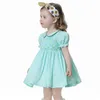 Платья девочки Gaun Berlipat Bordir Rok Anak-Anak Spanyol Pakaian Butik Balita Buatan Tangan Baju Smocking Gaun Putri Lucu W0224