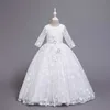 Girl's jurken Yoliyolei pluizige bruidsmeisjesjurk dot mode -appliques gewaad prinsesse enfant vul lange verjaardag kinderen jurken voor meisjes w0224