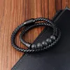 Charm Bracelets Classic Men Leather Bracelet Fashion Handmade Double Layer Beads Combination For Boyfriend Jewelry Gift