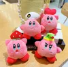 INS fofos Strawberry Kirby Plush Kichain Jewelry Backpack Backpack Ornament Kids Toy Gifts cerca de 11,5cm