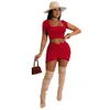 2023 New Style Summer Women Clothing Tracksuits Dresses Two Piece Sets Scoop Neck Short Sleeve T-shirt Sexy Skirt outfits