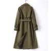 Women's Trench Coats Spring Clothes 2023 Women's Korean Version Fashion Loose Medium Long Military Green Coat Windbreaker Looks