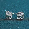 Stud Earrings 1ct White Gold Plated Mossan Stone Women's D Color Ideal Cut Diamond S925 Silver Fine Classic Jewelry