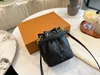 Luxury Designer Bag Women Evening Tote Nano Noe Leather Shoulder Crossbody Handväskor Mini Bucket Purse Plånbok Partiantvattnet
