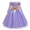 Girl's Dresses Gaun Cosplay Halloween Anak Perempuan Rok Rapunzel Frozen Gaun Penuh Pertunjukan Anak-anak Gaun Pesta Putri Ratu Salju Anak-anak W0224