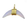 Pendant Necklaces FYSL Light Yellow Gold Colors Wire Wrap Horn Shape Many Style Quartz Stone Charm Jewelry