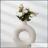 Vazen Frosted Particle Flower Arrangement Holle ronde vaas voor huizendecoratie meubels kantoor woonkamer decor art 211103 drop dhlri