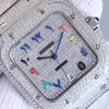 Nqzr män lyxig handleds klocka bling is ut vvs moissanite diamant watch