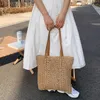 Summer Bag For Women Rattan Weave Bag On Shoulder Bohemia Beach Fashion Straw Weave Shoulder Bags Lady Rattan Totes Handbag 230303