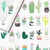 Present Wrap 38 PCS Cartoon Green Plant Cactusl For Phone Car Etikett Dekorativa Stationery Stickers Scrapbooking Diy Diy Toy Sticker