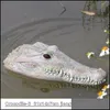 Ensembles de jardin Creative Résine Flottant Crocodile Hippo Scary Statue Décoration d'étang extérieur pour la maison Halloween Décor Ornement T200117 D DHP3J