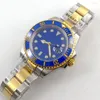 Orologi da polso 40mm quadrante blu sunburst vetro zaffiro data cinturino in acciaio lunetta in ceramica orologio da uomo movimento MIYOTA 8215 autentico