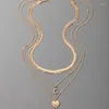 Pendant Halskette Luxus Mond Halskette für Frauen romantische Herz glänzender Strassmulti-Schicht-Schlüsselbeutel Kette Choker Schmuck 17601