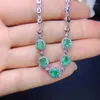 Cluster Rings Charm 925 Silver Bracelet For Women True Natural Emerald Fashion Clothing Jewelry 2023 Trend