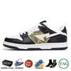 Freizeitschuhe Niedrige Laufschuhe Bapesta Herren Damen Schwarz Dreifach Weiß Grün Lackschuh Niedrige Turnschuhe Sportturnschuhe Luxusplattenform Abc Camo Mit Box