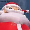 8H Высококачественный гигантский воздуходувка Xmas Santa / Надувной Рождественский Санта-Клаус для украшения мероприятий на открытом воздухе