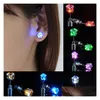 Jewelry Charm Led Earring Light Up Crown Glowing Crystal Stainless Ear Drop Stud For Women Christmas Gifts A858 Delivery Baby Kids M Dhdgf