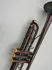 Bb Cornet Trumpet Dark brown Body Unique Antique Copper Simulation Surface With Case Free Shipping