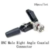 10 pcs/lot CCTV RG59 BNC mâle connecteur à angle droit sans soudure mâle connecteur Coaxial à Angle droit pour