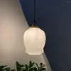 مصابيح قلادة يابانية LED WHITE GLASS LIGHT CAFE BEDROOM BEDSEDER MIRROR MIRTH