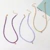 Choker ORZTOON Boho Fresh Candy Colorful Seed Beeds Necklaces Set For Women Star Moon Lock Necklace Trendy Female Jewelry Gift