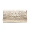 Evening Bags Crocodile Pattern Cowhide Leather Women Clutch Bag Day Female Shoulder Crossbody HandbagEvening