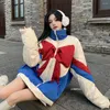 Frauen Graben Mäntel Baumwolle Koreanische Kawaii Unten Jacke frauen 2023 Winter Sesign Temperament Bogen Lose Dicke Warme Parkas