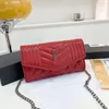 Designer luxurys Evening Bag Women Sliver Chain Crossbody Bag Leather Handbag Flip Cover Diagonal Shoulder Bags Wallet