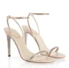 2022 parfait été Satin sandales femmes ELLABRIT bride à la cheville paillettes cuir semelle talons hauts cristal Strappy Sandalias confort marche