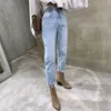 Frauen Jeans BGTeever Vintage High Taille Straight Jeans Hose für Frauen Streetwear Lose Frau Denim Jeans Knöpfe Reißverschluss Ladies Hosen 230303