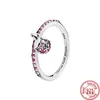 925 Argent Femmes Fit Pandora Bague Original Coeur Couronne Mode Anneaux La Nouvelle Couleur Argent Style Anneaux Fleur Plume Perlé Coeur Lune Pave Étincelant