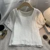 Женские блузки Oceanlove Женщины с коротким рукавом сплошной квадрат Sweet Summer Blusas Mujer Корейская мода Ретро Ретро Свободные Рубашки