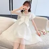 Girl Dresses Girls' Sequin Princess Yarn Skirt Summer Dress 2023 Super Fairy Foreign Style Little Performance Fluffy