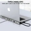 11IN1 USB C ноутбук с док-станцией Type-C Hub 3.0 к HDMI-совместимому адаптеру VGA RJ45 Ethernet SD/TF Reader для карты