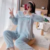 Dames slaapkleding Winter Coral Velvet Pyjama Sets Vrouwen Koreaanse zoete prinses Turn Down Collar Nightwear Student Lounge Cute Warm Flannel Pyjama's 230303