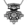 Colares pendentes mitologia antiga nórdica Titanium Steel Viking Thunderhammer Raven Nightclub Hip Hop