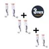 Sports Socks 3 Pares Compressão de joelho feminina de 15 a 25 mm de futebol