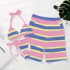 Moda de banho feminina, shorts esportivos masculinos, conjunto de biquíni, 2 peças, maiô para casais, moda sexy, roupas de banho de verão