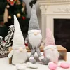 Décorations de Noël 1x Gnome Poupée en peluche en laine sans visage pour ornements de maison Pendentifs d'arbre de Noël Porte de cheminée suspendue Cadeaux de fête de Noël
