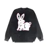 Men Designer vernietigde Hoodie Sweatshirt Paris Red Rabbit Patroon Letter 2023 Pullover Women Black S-2xl