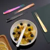 Tenedores 10 piezas fruta 304 acero inoxidable doble propósito y cuchara creativo duradero pastel ensalada 230302