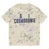 Luxe modemerk heren t-shirt vol sky star letter print korte mouw ronde nek losse t-shirt bovenste blauwe abrikoos