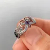 Creative Women's Heart Rings with Romantic Rose Flower Design Wedding Engagement Love Ring Aesthetic Jewelry