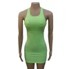 Casual Dresses Women Sexy Dress Solid Color Sleeveless Cut Out Backless Bodycon Mini For Party