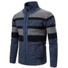 Mężczyzn Swetery jesienne zimowe swetra męskie kurtki płaszcze mody w paski dzianiny szczupły płaszcz męski odzież 230302
