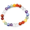 Colorful Natural Crystal Stone Beaded Strands Elastic Charm Bracelets For Men Women Handmade Yoga Jewelry