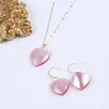 Necklace Earrings Set Style Arrival Heart Shape Mabe Pearl With 18k Real Gold Chain And Jewelry For Women Gifts