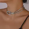 Choker Gsold French Creative Hollow Mesh Узел Ожерелье для женщин ручной работы ручной работы Женщина из золотой моды 2023